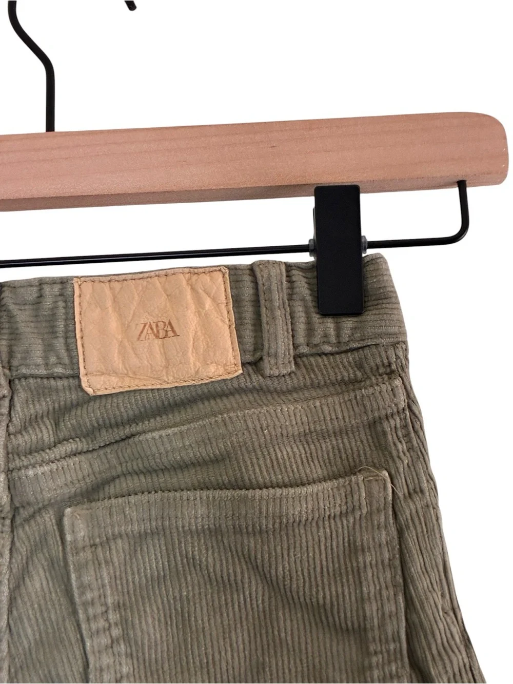 Zara | Green flare leg corduroy pants adjustable waist girls size 8
